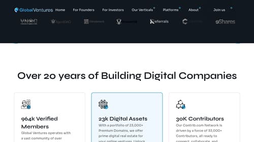 globalventures website screenshot